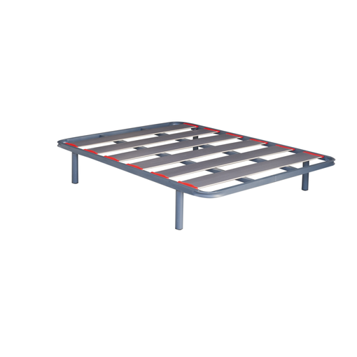 Somier Lama Ancha 150x200 Cm De Tubo Acerado De 40x30 Mm Taco Polietileno Laminas De Chopo Con Papel Decorativo Incluye Patas. Colchum