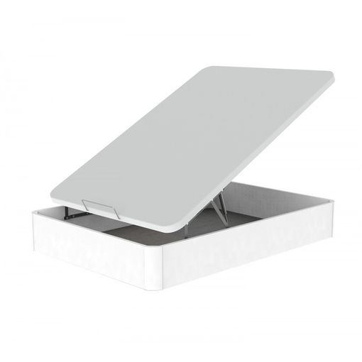 Canape Abatible Madera 105x190 Blanco Tapa Tapizada 3d Colchum