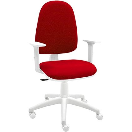 Silla De Escritorio Torino Blanca Con Reposabrazos - Tapizado Rojo con  Ofertas en Carrefour