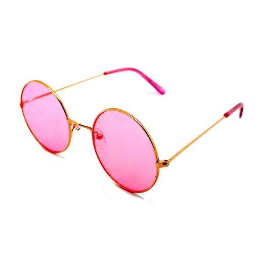 Gafas Redondas Cristal Azul Rosa – La Mona Checa Vintage