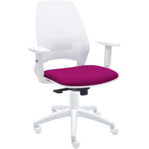 Silla De Oficina Ergonómica 4u Blanca Con Reposabrazos - Malla