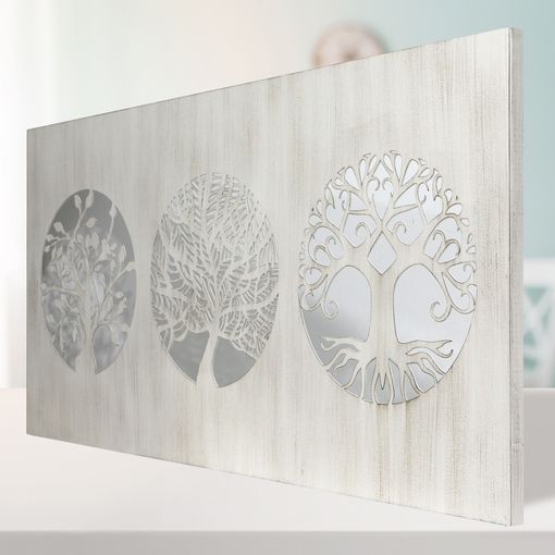 Cuadro Árbol De La Vida En Madera Calada Ref. 162, 150x80 Cm- Blanco  Envejecido con Ofertas en Carrefour