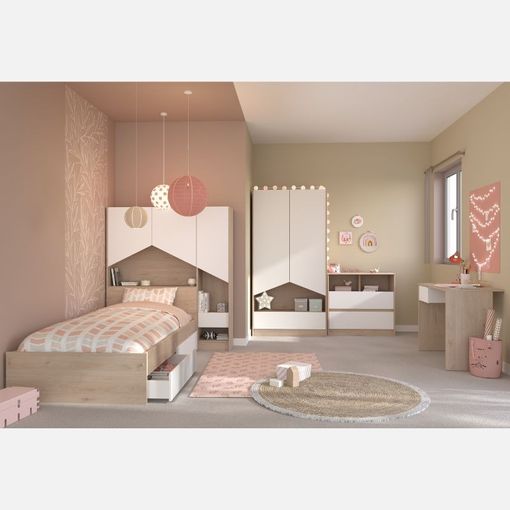 Miroytengo Cama Juvenil Child en Color Roble Jackson con 2 cajones 90x190  cm : .es: Hogar y cocina