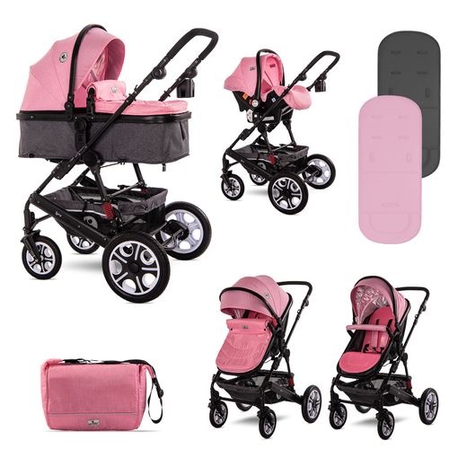 Carrito De Bebé Trío Convertible Con Bolso Lora Lorelli Rosado con Ofertas  en Carrefour