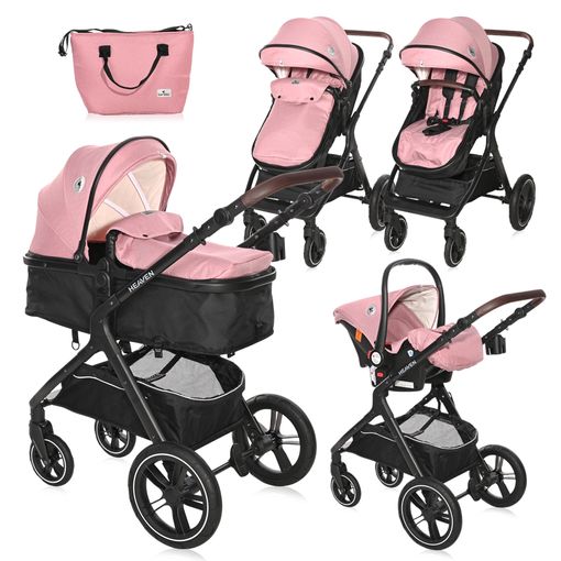 Carrito De Bebé Trío Convertible Con Bolso Lora Lorelli Rosado con