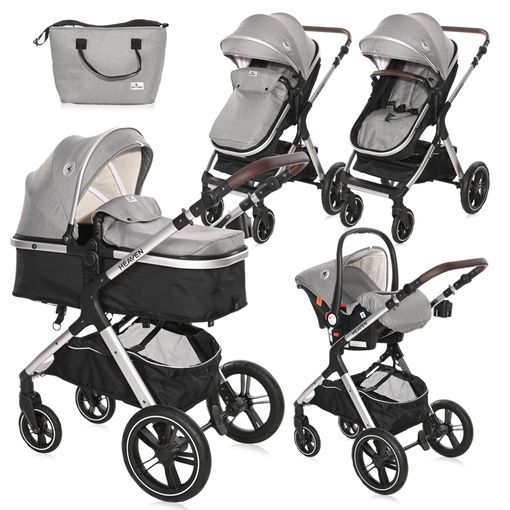 Carrito De Bebé Trío Convertible Con Bolso Heaven Lorelli Gris con Ofertas  en Carrefour