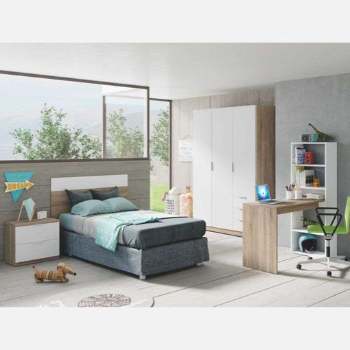 Pack Habitación Juvenil Infantil Rosa Gris Blanco Alpes Completo (cama Nido +estante+armario+escritorio+estantería) Con Somieres con Ofertas en  Carrefour