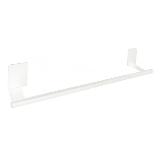 TOALLERO BARRA 40CM CUADRADO ADHESIVO CUBEL BLANCO MATE - TORNILLERIA Y  ADHESIVO INCLUIDOS