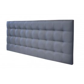 Cabecero De Cama 140 Capitone Cuadros Polipiel 152X57X5Cm Gris