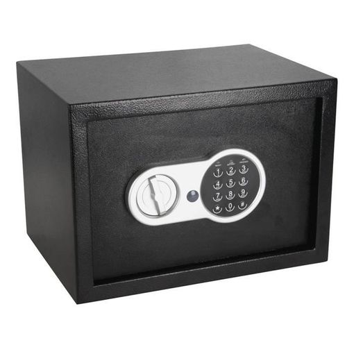Caja fuerte de seguridad de acero y con llaves 35 x 25 x 25 cm beige -  Cablematic