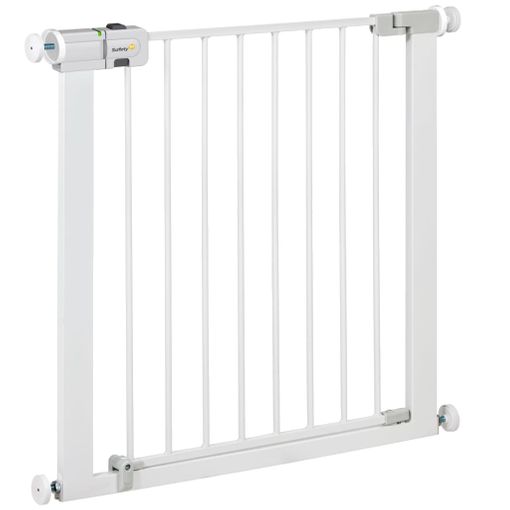 Puerta De Seguridad Bebe Niños Metalica Extensible Escalera* Color Blanco