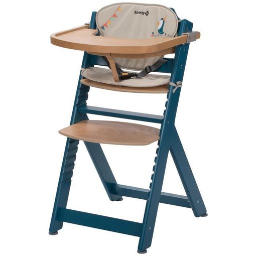 Seguridad 1a Silla Alta Timba + Cojín Natural / Azul Petróleo