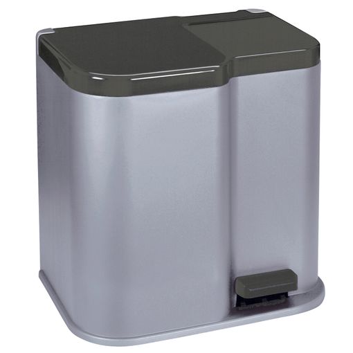 CUBO BASURA RECICLAJE C/TAPA C/PEDAL 25LTR PLASTICO/METAL CURVER