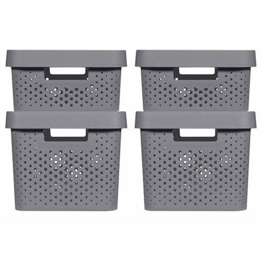 Life story caja almacenaje con tapa large 45l gris anthracite