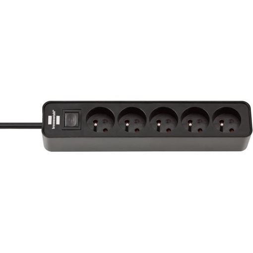 Regleta Comfort-Line Plus con pestañas enchufes 6 negro 2m H05VV-F 3G1,5