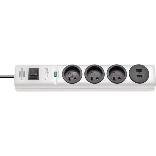 Regleta de alimentación USB, Regleta de alimentación de pared 4 salidas y 3  puertos USB, Regleta de alimentación USB 7 en 1 con interruptor, Regleta de  alimentación de pared 4 salidas para