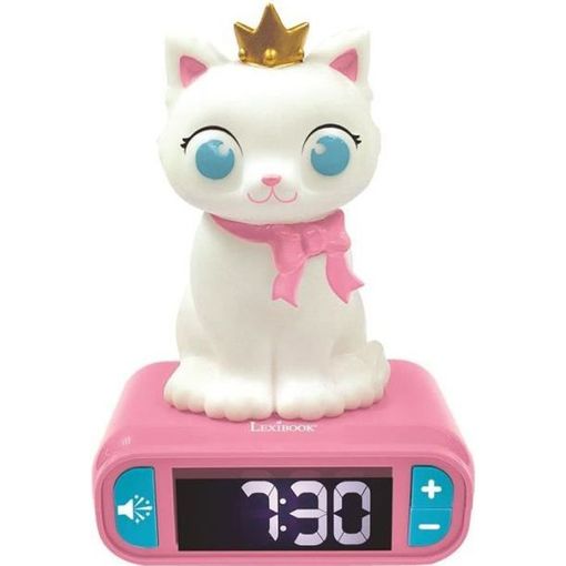 MINKUROW Niños Lindo Animal Gato Despertador Silencioso Sin Tictac Reloj De  Silicona Luz Nocturna Reloj De