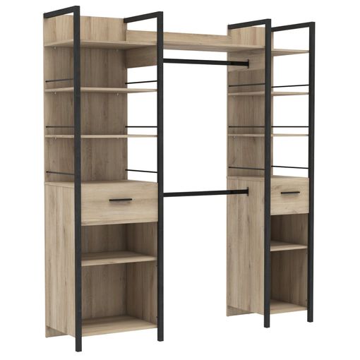 Armario Abierto Vestidor Urano Habitación Dormitorio Estilo Industrial  Color Roble Kronberg 180x45x208 Cm con Ofertas en Carrefour