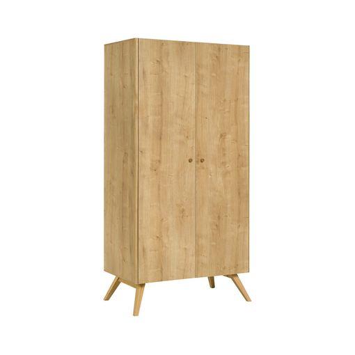 Armario 2 Puertas Con Barra Y 7 Baldas 101 Cm - Nature - L 101 X A 58 X H  207,5 Cm con Ofertas en Carrefour