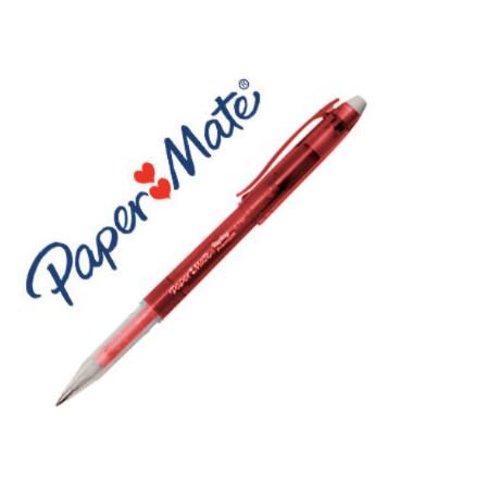 Compra Boligrafo paper mate erasable gel rojo con goma de borrar