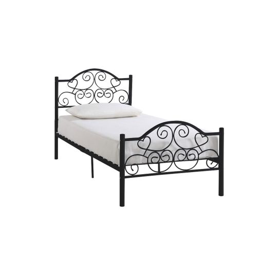 vidaXL Estructura de cama extensible metal negra 80x130/200 cm