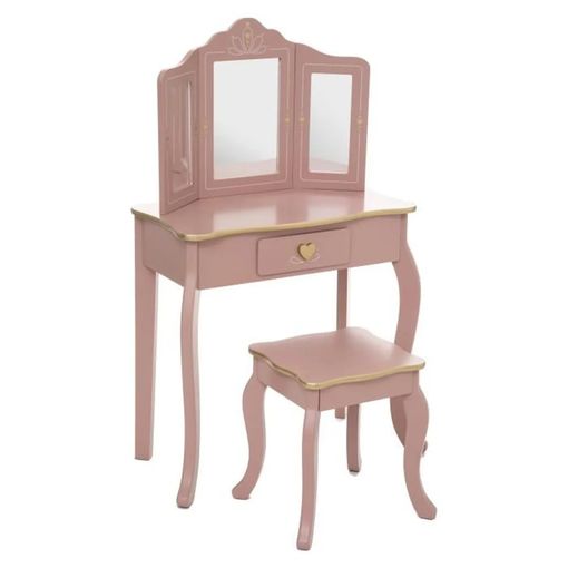 Taburete De escritorio con espejo, mueble De tocador rosa, consola