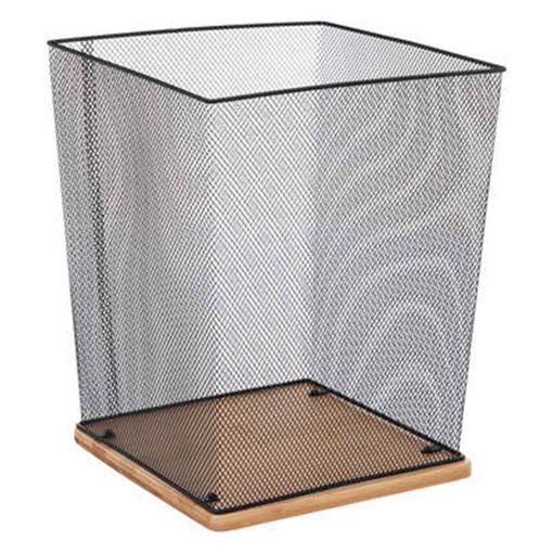 Papelera Malla Metalica 10 Litros Negra Ø23,5 x 27 cm. , Cubo de