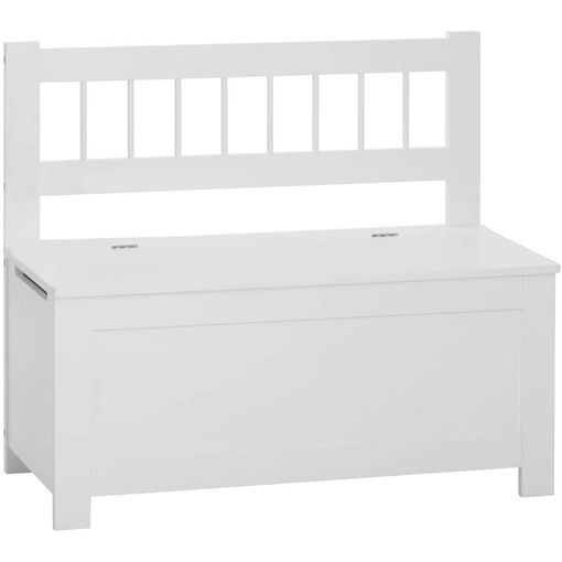 Baúl Almacenaje Madera Contrachapada Blanco Brillo 84x42x46 Cm Vidaxl con  Ofertas en Carrefour