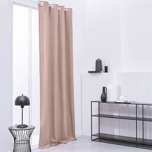 vidaXL Cortinas opacas con anillas de metal 2 uds beige 140x225 cm