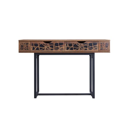 Mesa de consola con cajón largo de roble negro de 120 cm