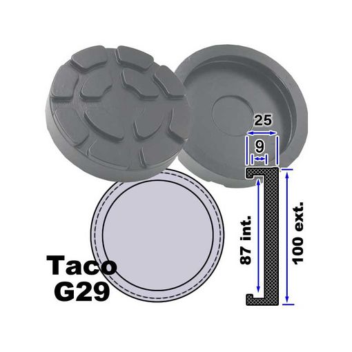 Tacos de goma para elevadores de coches