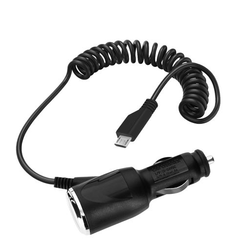 Cargador Coche Cable Tipo C (2 x Usb) 2.4A Kit 2 en 1 Negro