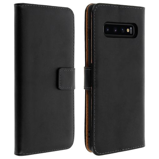 Samsung Galaxy S10 Plus - Funda de piel con ranura para tarjeta y billetera