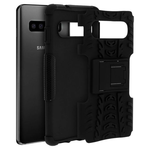 Carcasa Samsung Galaxy S10 Protectora Reforzada + F. Soporte - Negra