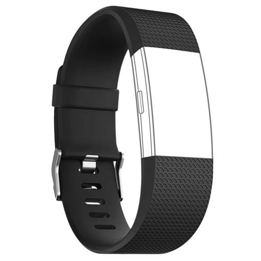 Correa Fitbit Bracelet Charge 2 Deportiva Surcada Y Cierre Por Hebilla - Negro