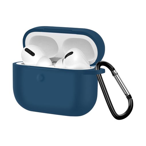 Funda Airpods Pro / Pro 2 Silicona Antihuellas Con Mosquetón - Azul Oscuro  con Ofertas en Carrefour