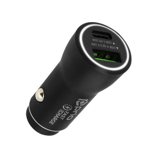 Contact Cargador Coche USB-A+USB-C Negro