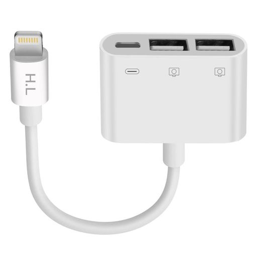 Adaptador Iphone Y Ipad Lightning A Doble Usb Y Lightning Para Carga -  Blanco con Ofertas en Carrefour