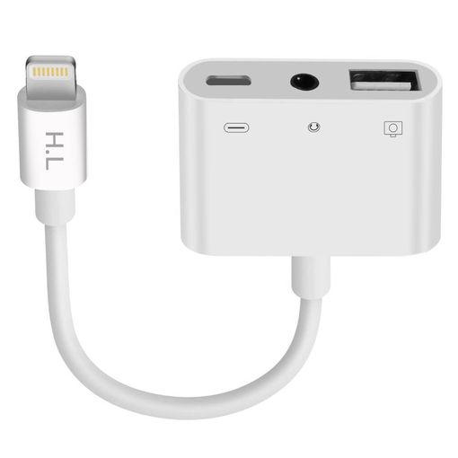 Adaptador Lightning A Usb Para Iphone/ipad + Jack 3,5 Mm Y Carga - Blanco  con Ofertas en Carrefour