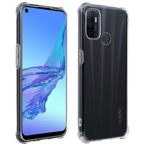 Funda para Oppo A53 / A53S Negra Tpu Silicona Gel Lisa + Protector