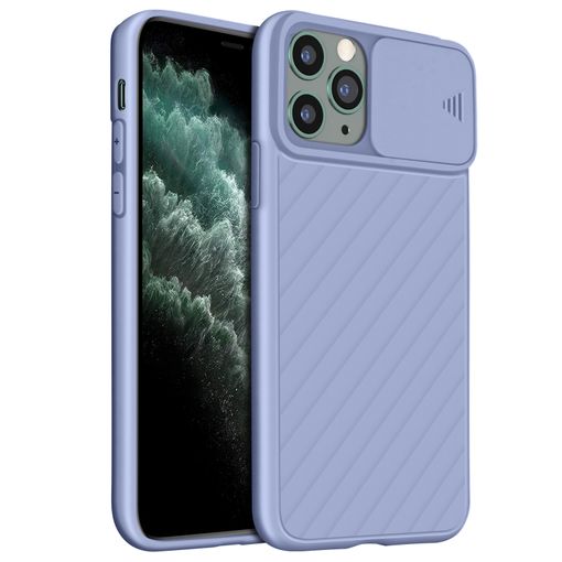 Funda rígida iPhone 11 Pro con protector de cámara metal (morado) 