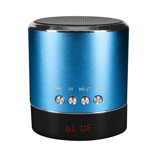Mini Altavoz Bluetooth Bajo Potente Radio Metalizado Azul