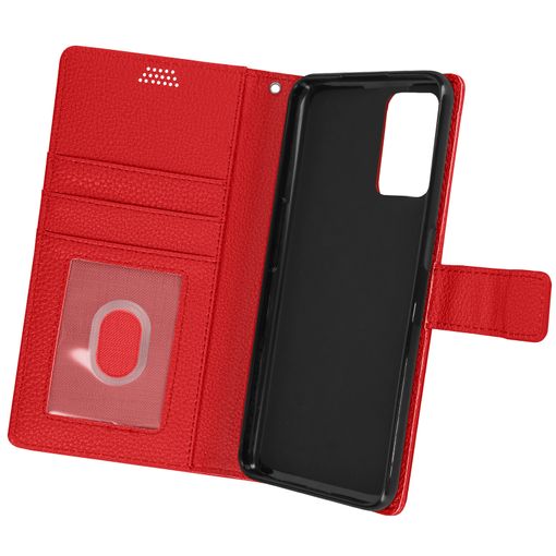 Funda Realme 9i, Oppo A76 Y A96 Solapa Tarjetero Soporte Vídeo Roja