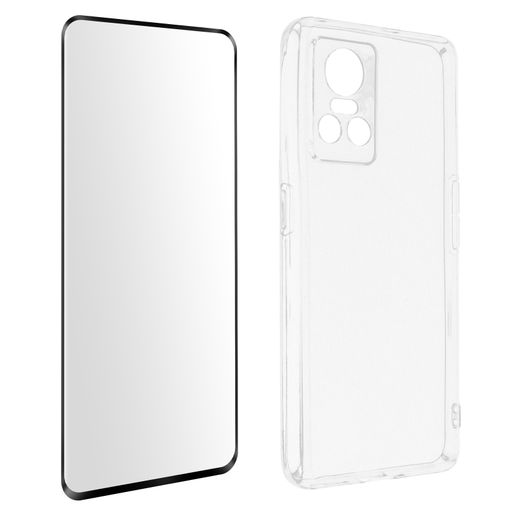 Funda Realme Gt Neo 3 Y G82 Suave En Gel De Silicona Cristal Templado 9h Negro