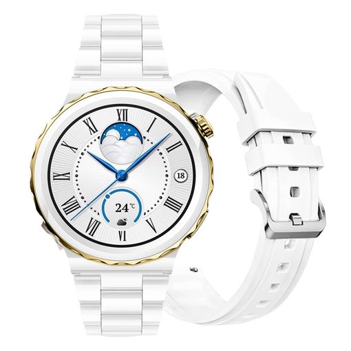 Smartwatch Blanco Rubicon Con Correa Cerámica, Llamadas Bluetooth