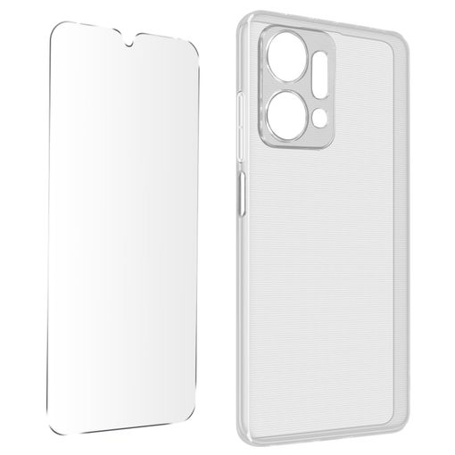 Carcasa Para Honor X7a Silicona Cristal Templado 9h Contorno Transparente