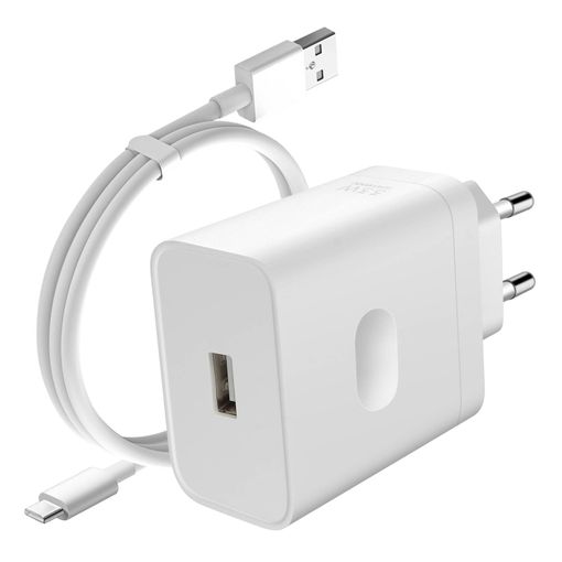 Cargador 33w Para Oppo Y Cable Tipo C Carga Rápida En Blanco