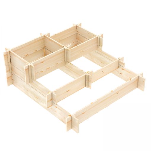 Huerto Urbano Cuadrado De Madera Natural Castaño