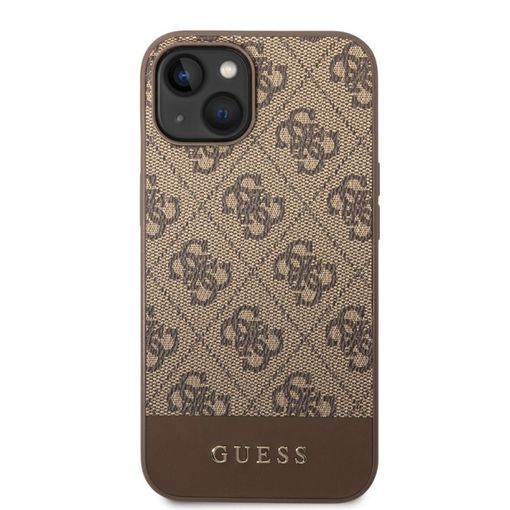 Funda Guess Para Apple Iphone 14 Plus Marrón Con Logo Y Franja