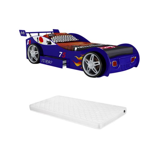 Cama coche RUNNER con cajón - 90x200 cm - Blanco - Vente-unique